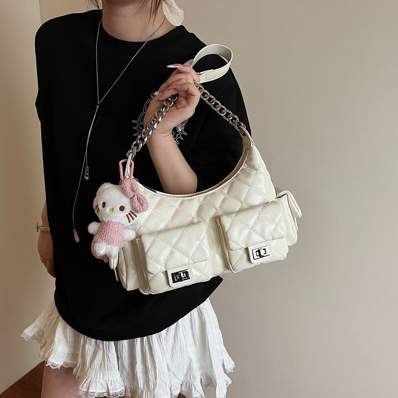 Pretty Women's Commuter Underarm Rhombus Chain Bags