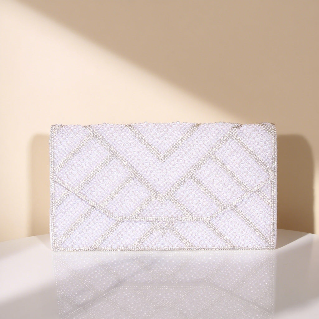 Cool Pearl Party With Diamonds Envelope Dinner Bag