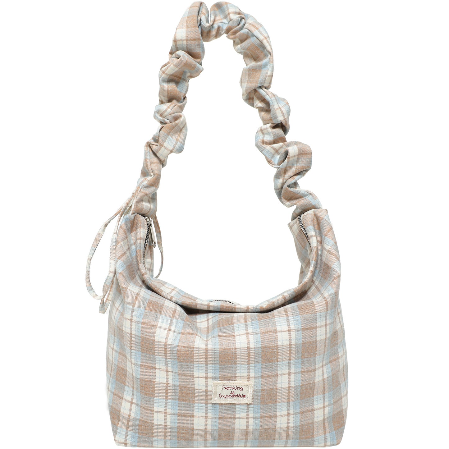 Women's Checked Canvas Korean Style Atmosphere Large Capacity Women's Messenger Bag
