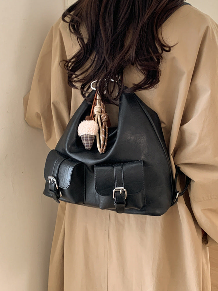 Women's Large Capacity Retro Minority Commuter Texture Backpacks