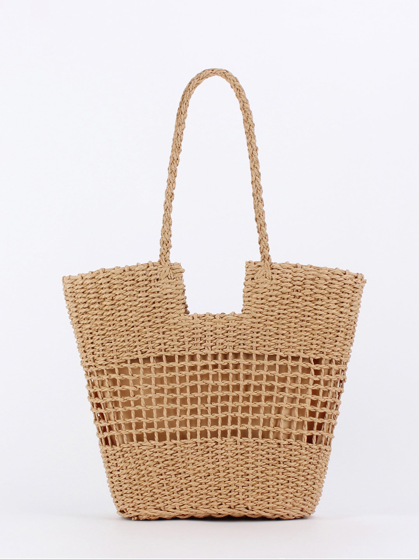 Women's French Hollow Niche Paper String Hand-woven Large Capacity Women's Shoulder Bag