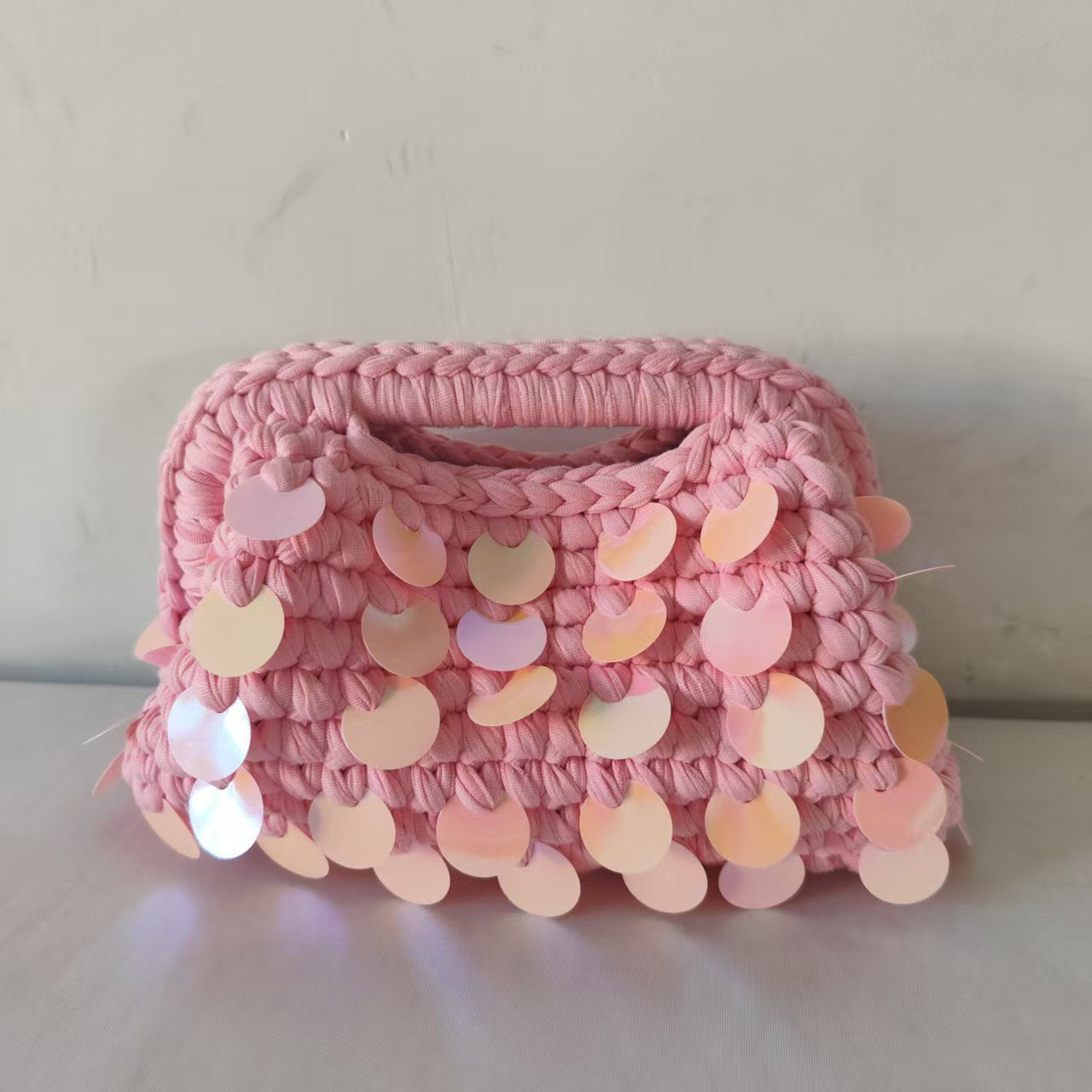Autumn Pure Hand-woven Sequined Cloth Strip Women's Clutch