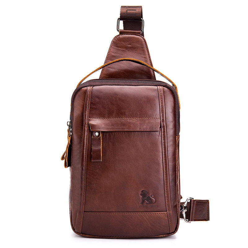 Men's Retro Oil Wax Skin Large Capacity Bags