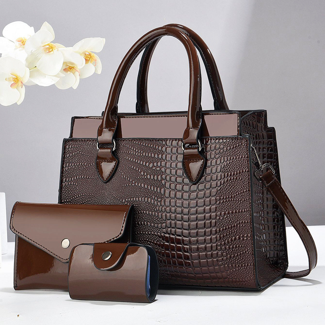 Women's City Alligator Print Mother Three-piece Women's Handbag