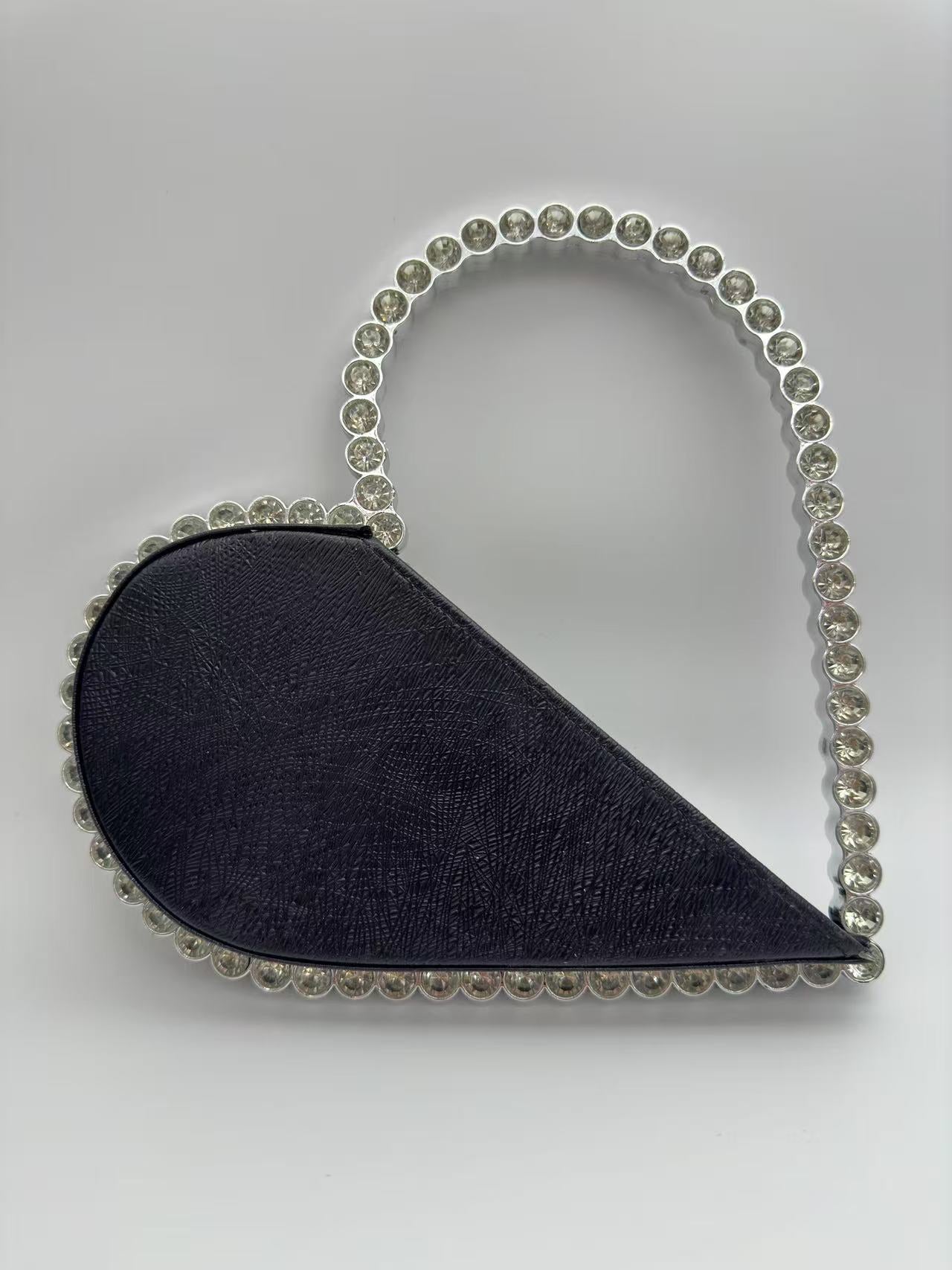 Heart-shaped Hand Holding Full Diamond Handmade Bags