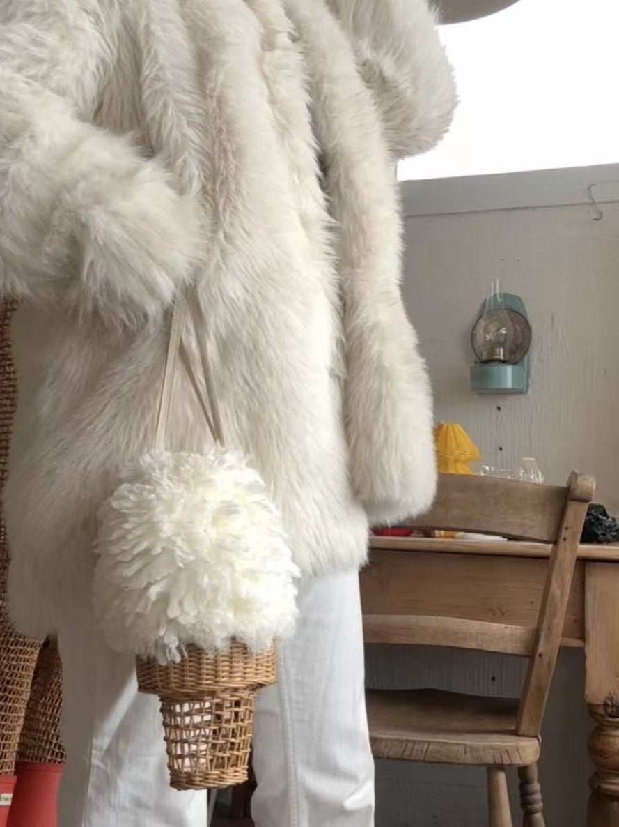 Style Design Straw Handmade Knitted Ice Cream Bags