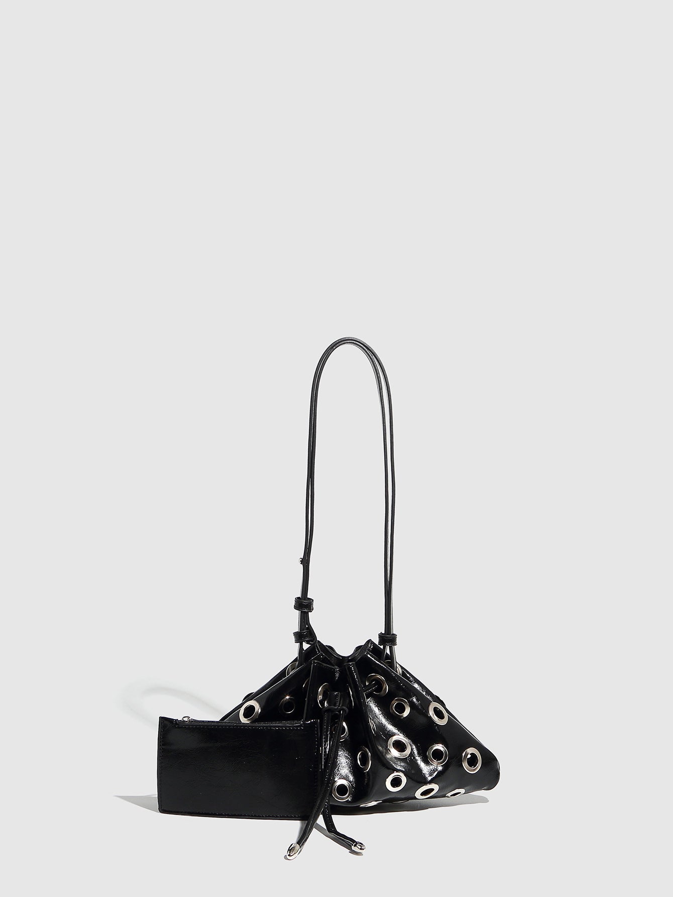 Women's Metal Rivet Hollow Eyelet Drawstring Women's Messenger Bag