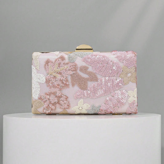Women's National Style Handmade Embroidery Clutch Sequined Dinner Bag