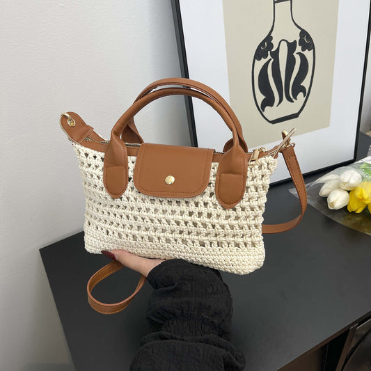 Women's Spring Fashion Simple Korean Woven Portable Women's Messenger Bag