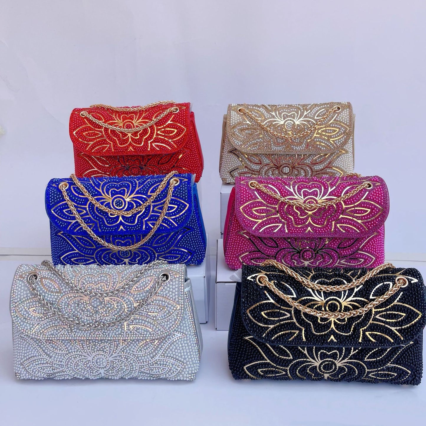 Fashion Portable Classic Style Diamond Rhinestone Dinner Bag