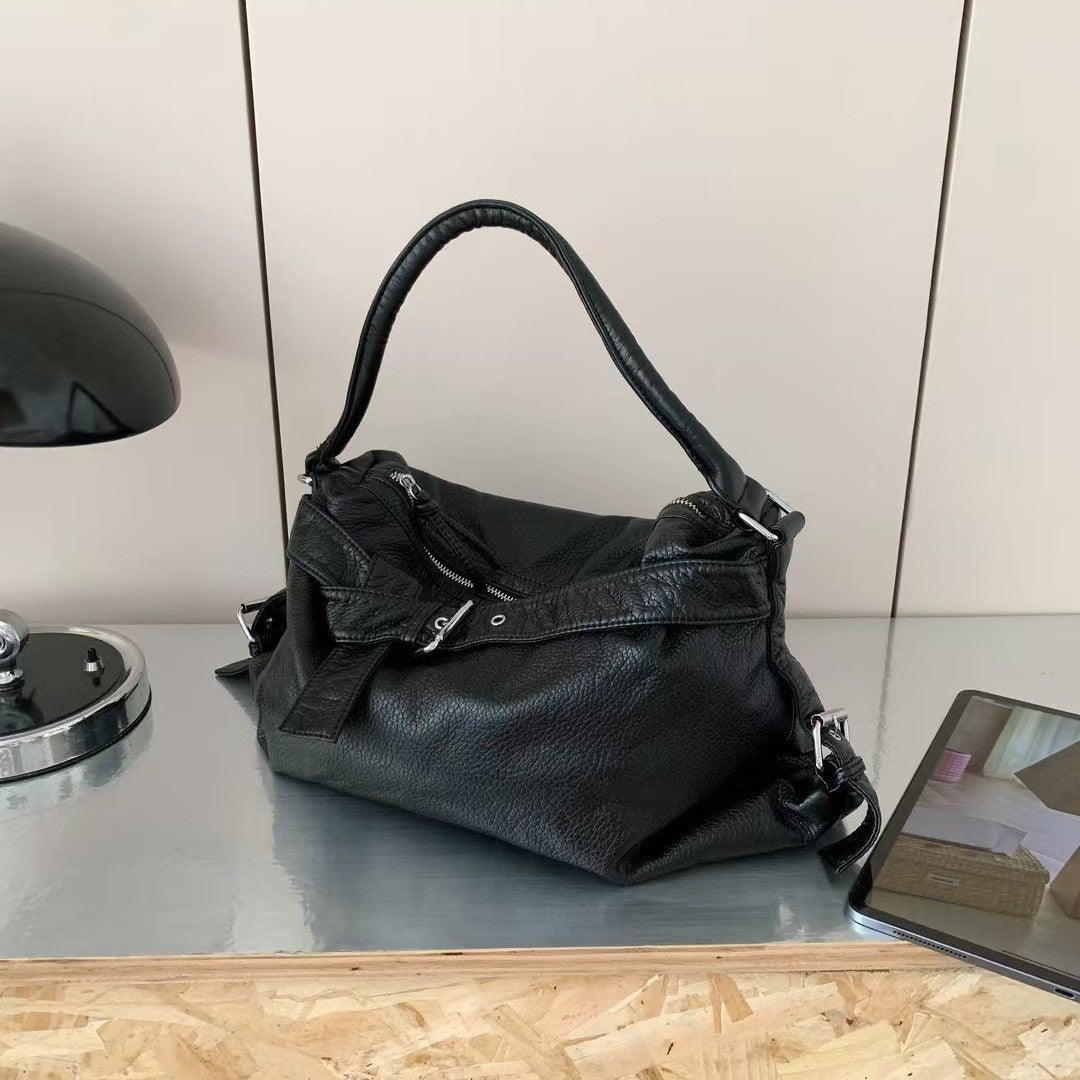 Capacity Soft Leather Retro Underarm Lazy Hot Women's Shoulder Bag