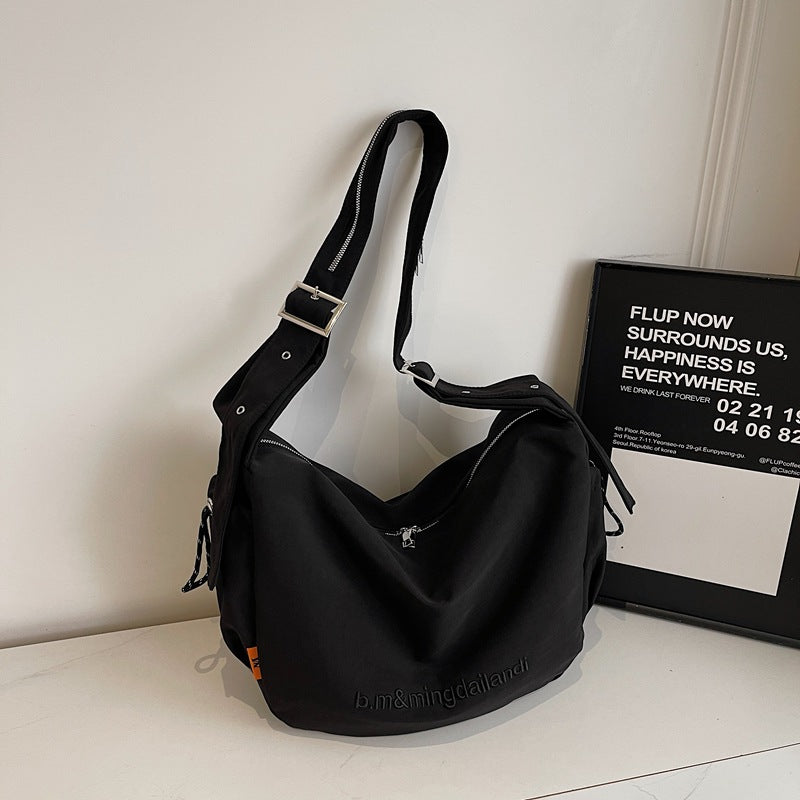 Durable Letter Embroidered Cloth Retro High-grade Women's Shoulder Bag