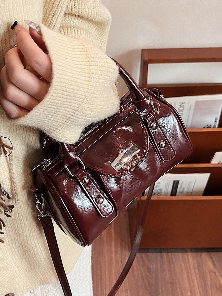 Women's Minority High-grade Oil Wax Leather Trendy Fashion Bags