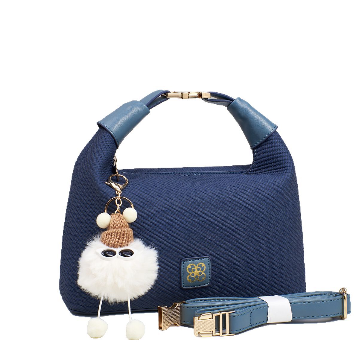 Women's Cute Hang Decorations Solid Color Textured Women's Handbag