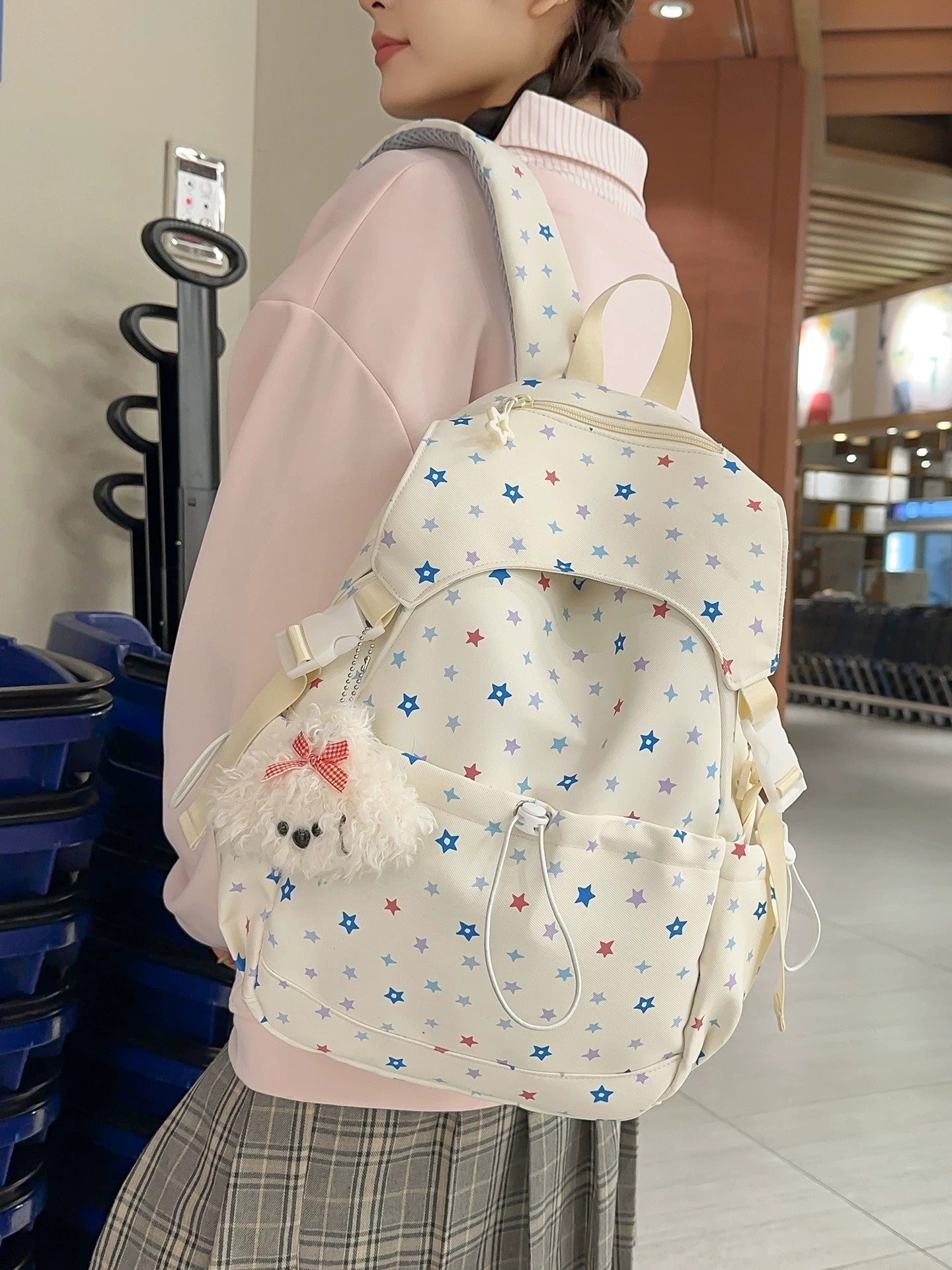 Women's Style Nylon Large Capacity Commuter Cute College Student Schoolbag