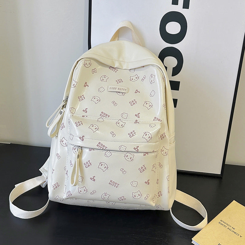 Kitten Cartoon Lightweight Good-looking Large Capacity College Student Schoolbag