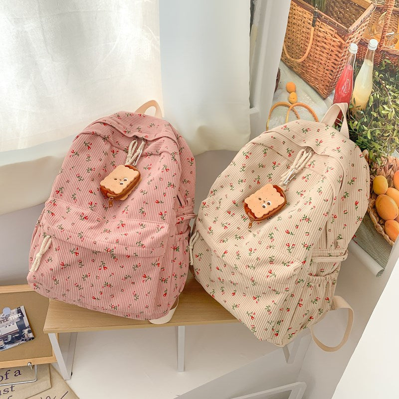 Female Style Fresh Literature Art Flower College Student Schoolbag