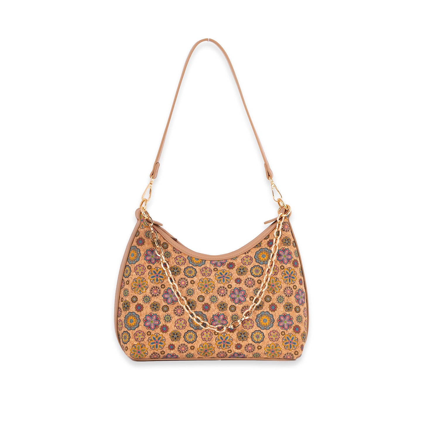 Retro Ethnic Style Cork Wooden Lining Outer Crescent Handbags