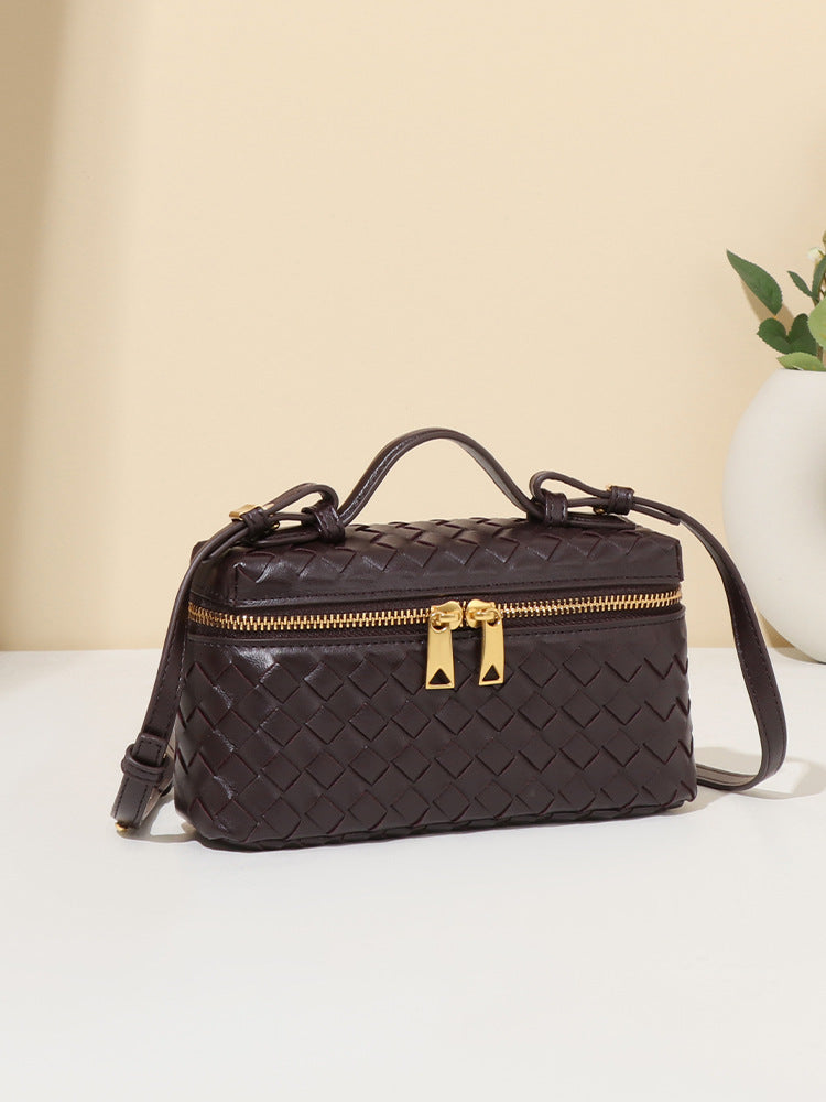 Innovative Hand-woven Fashion Box Portable Lunch Women's Messenger Bag