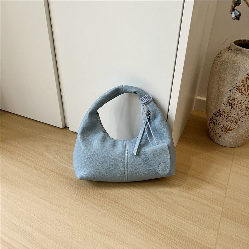 Cabinet Retro Simple Lychee Pattern Korean Style Fashion Soft Leather Leisure Backpack