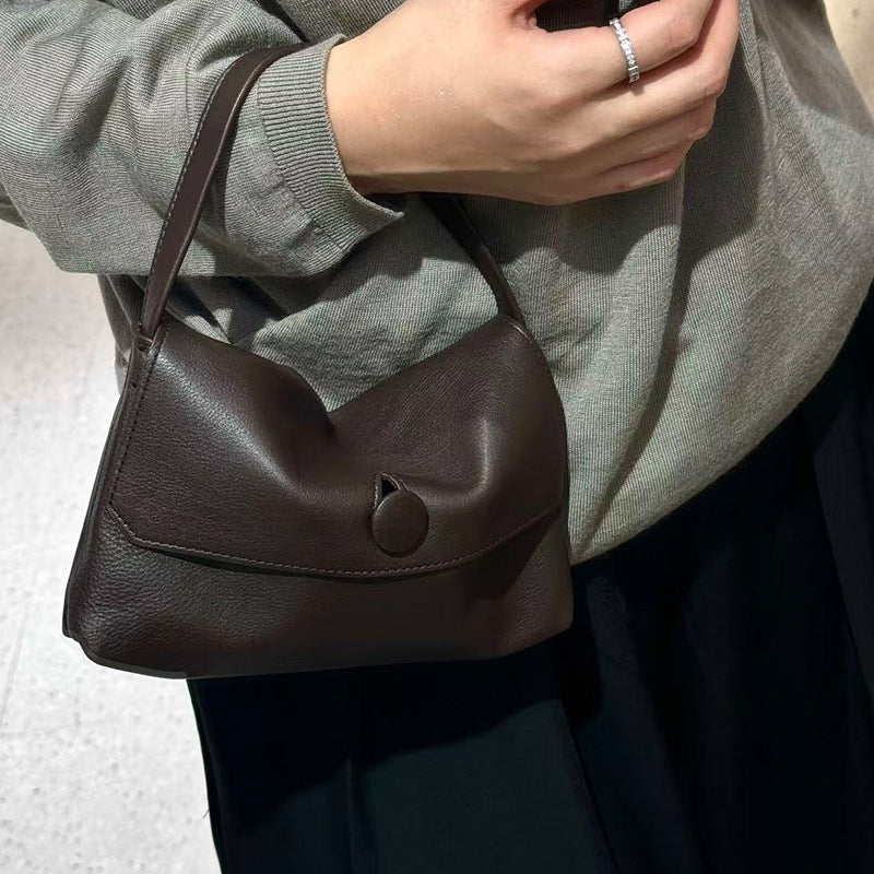 Women's Cashmere Suede Button Simple Mobile Portable Phone Bags
