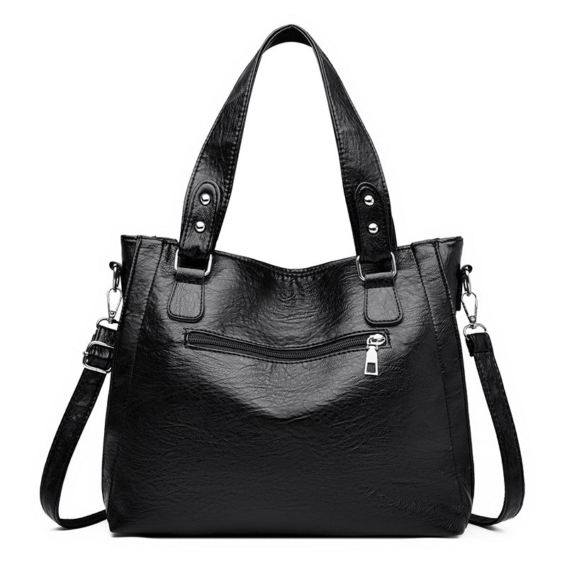 Women's Spring Large Capacity Soft Leather Mother Trendy Tote Bag