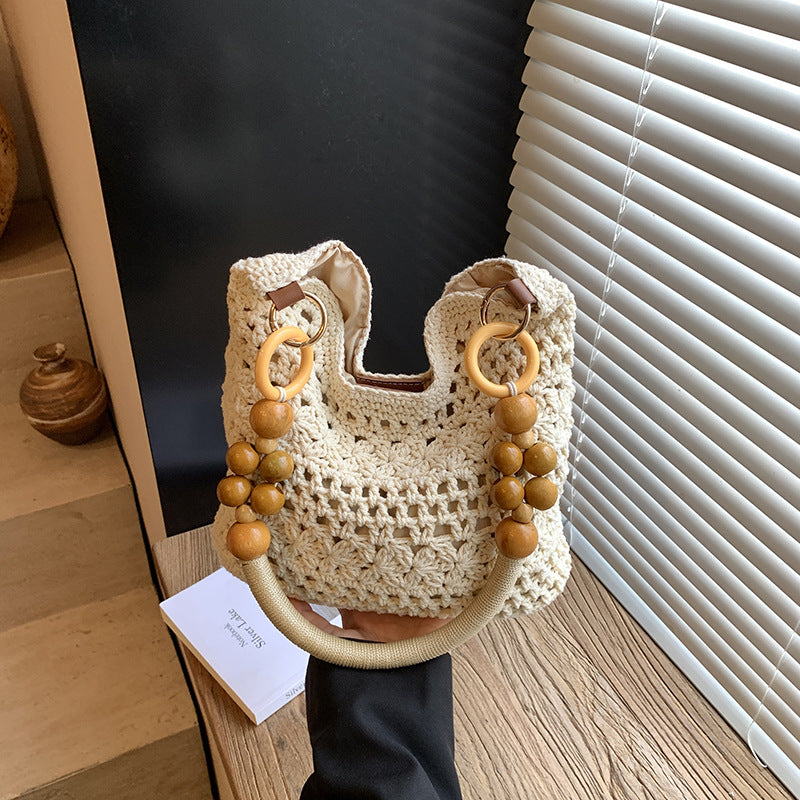 Hollow Woven Knitted Portable Seaside Vacation Bags