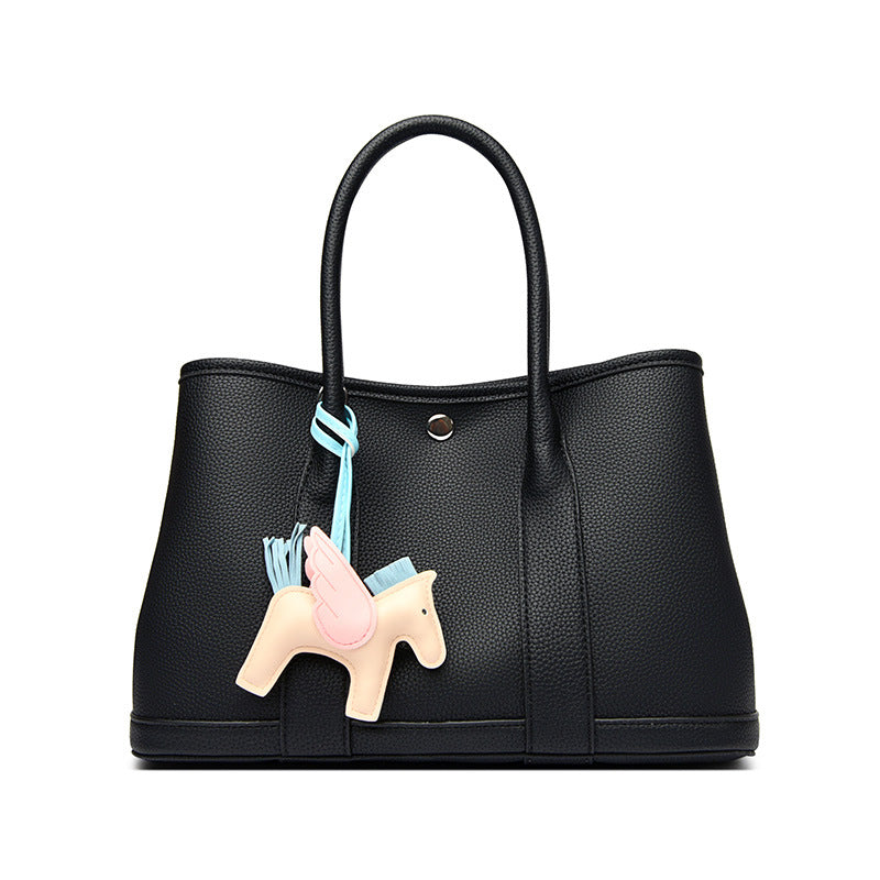 Women's Exquisite Portable Garden With Pony Pendant Large Capacity Western Women's Messenger Bag
