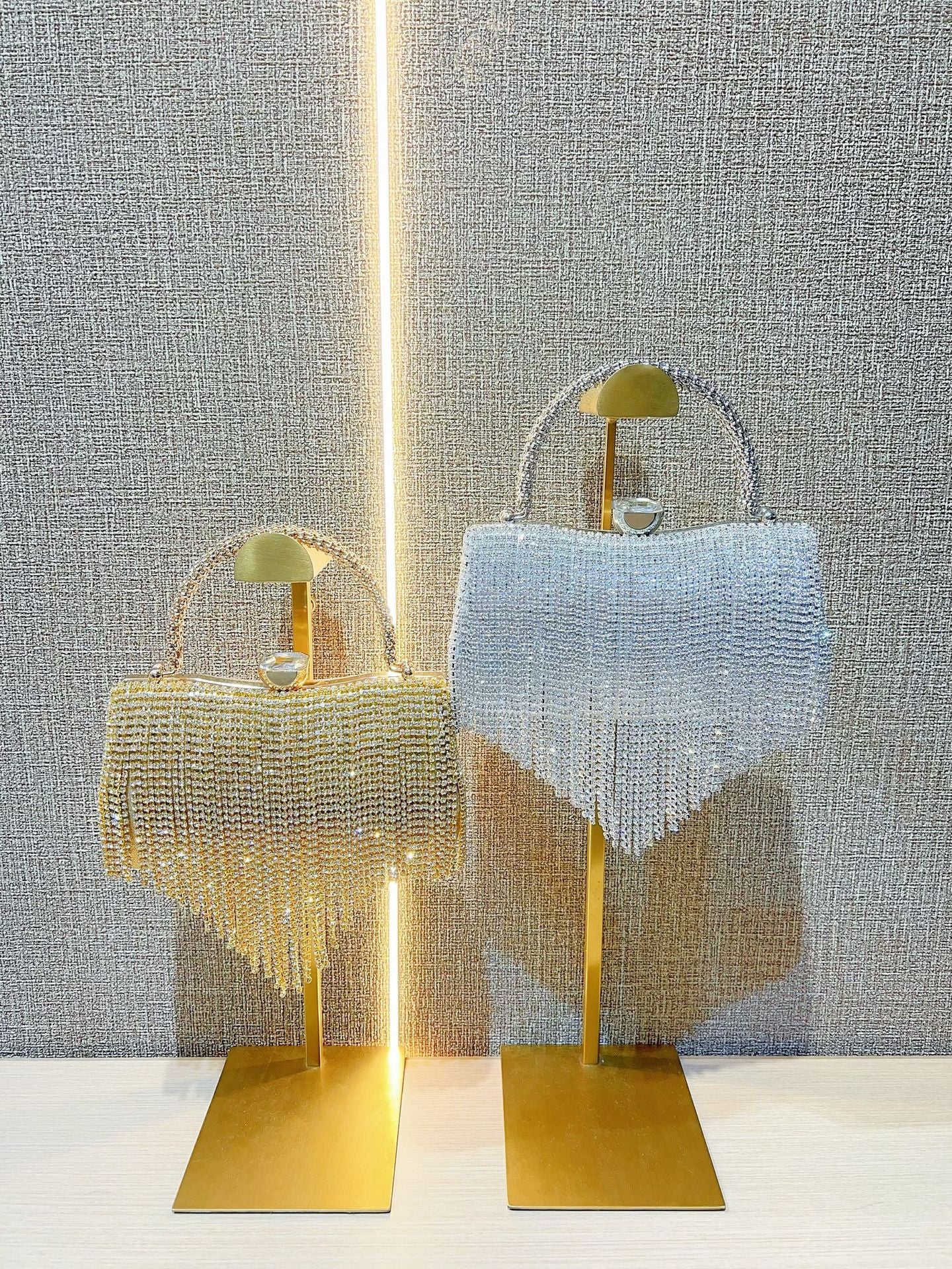 Women's Light Luxury Tassel High-grade Full Diamond Dinner Bag