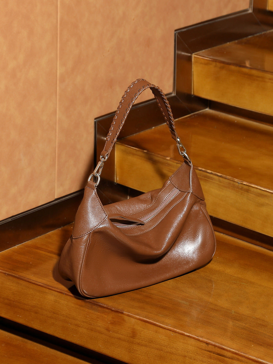 Women's Crystal Vegetable Tanned Cowhide Leather Versatile Bags