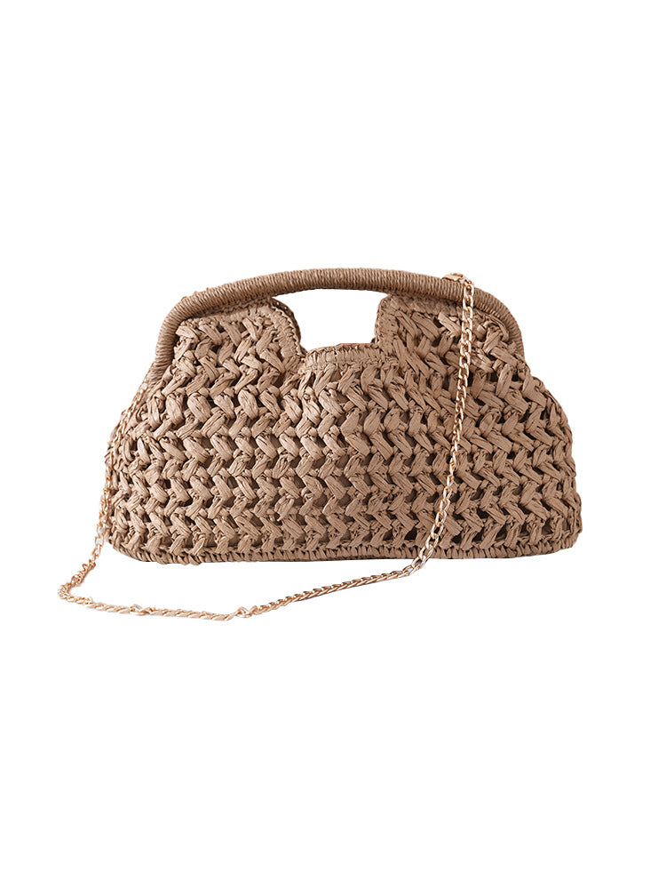Clip Straw Woven Fashion Seaside Vacation Women's Clutch