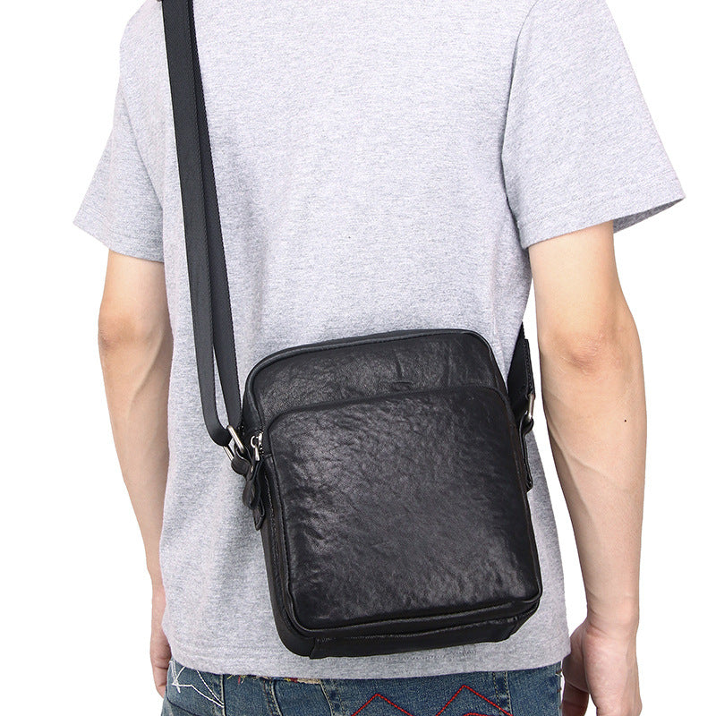 Men's Leather Commuter Sheepskin Simple Boys Summer Bags