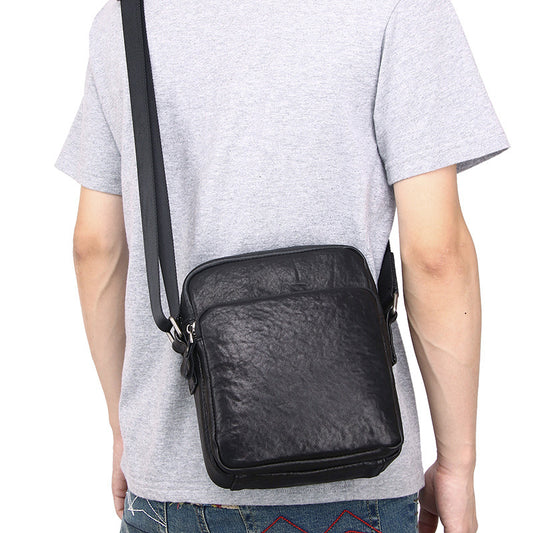Men's Leather Commuter Sheepskin Simple Boys Summer Bags