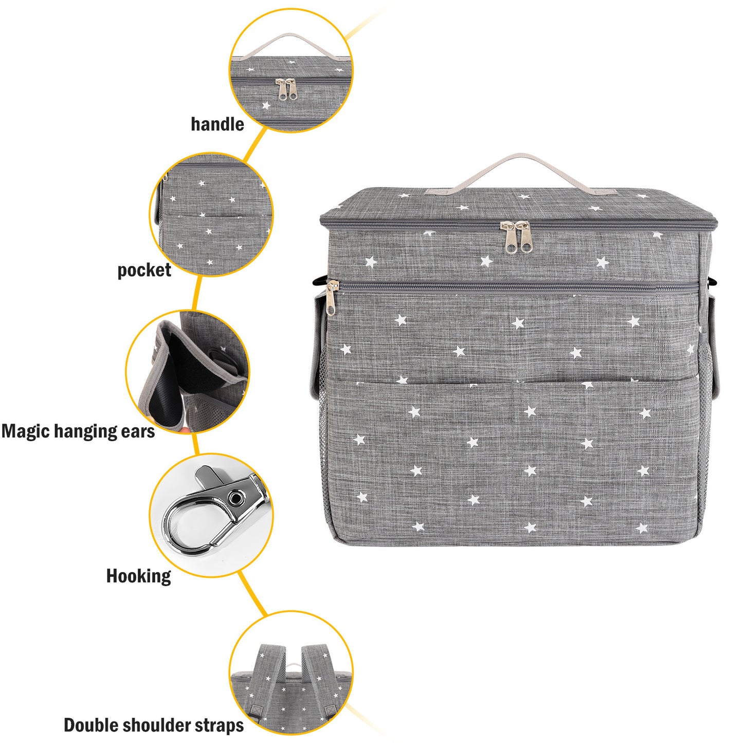 Multifunctional Portable Diaper Mother Stroller Pannier Mummy Bag