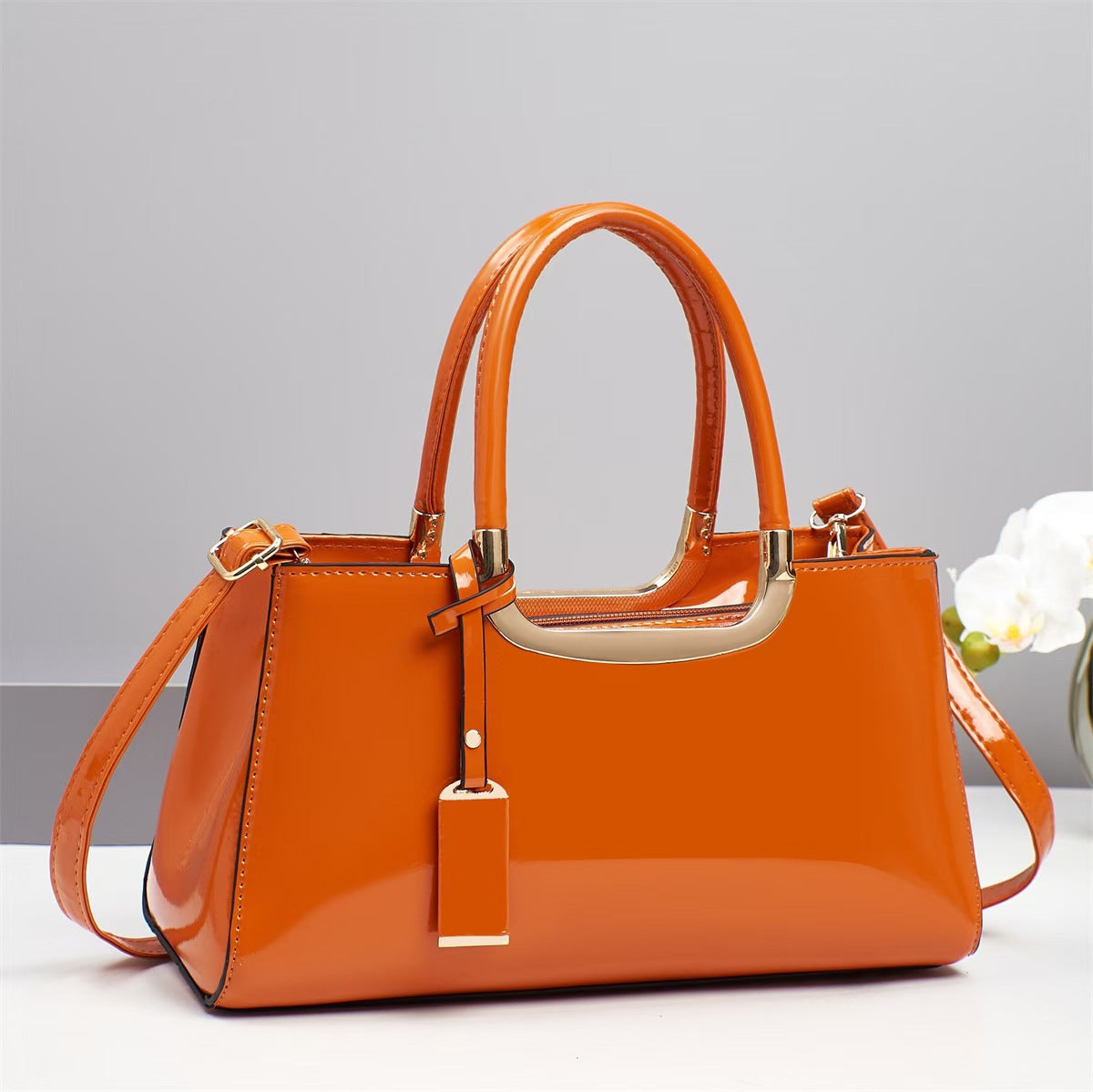 Women's Mirror High-grade Bright Leather Large Capacity Women's Handbag