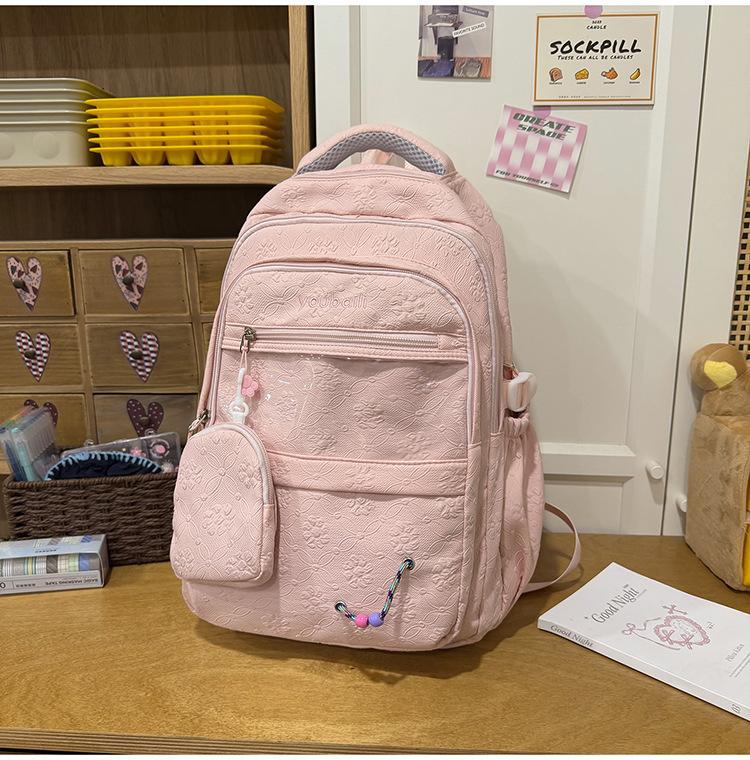 Gentle Candy Color Texture Junior Lightweight Commuter Leisure Backpack