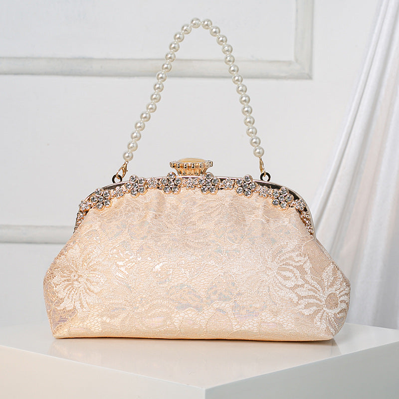 Women's Cheongsam Chinese Style Traditional Wedding Banquet Hand Bridal Pearl Dinner Bag
