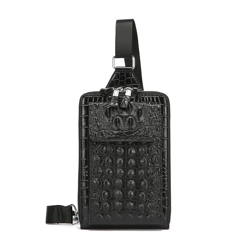 Men's Retro Fashion Crocodile Pattern Personality Multifunctional Shoulder Bags