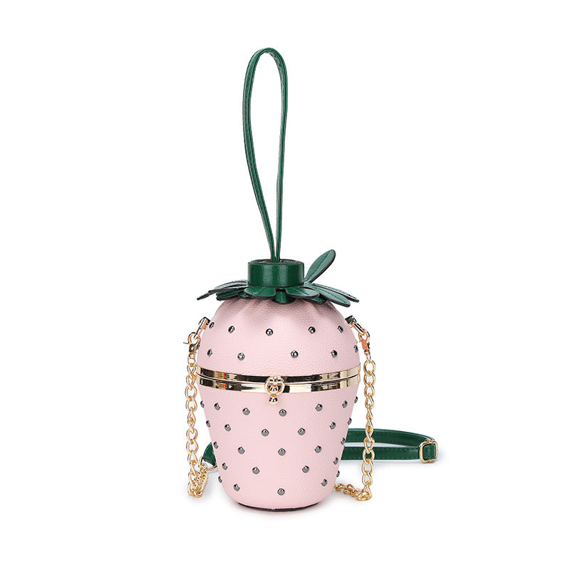 Women's Mori Fashion Rivet Personality Strawberry Shape Women's Messenger Bag