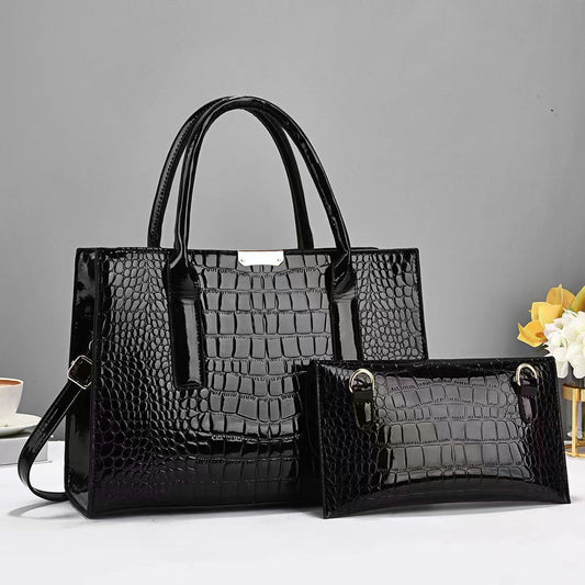 Women's Capacity High-grade Embossed Portable Two-piece Simple Women's Handbag