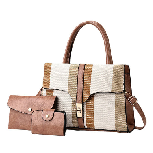 Contrast Color Large Capacity Retro Fashion Small Square Bag