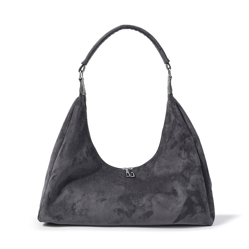 Women's Frosted Suede Large Capacity Commuter Korean Style Idle Fashion Women's Shoulder Bag