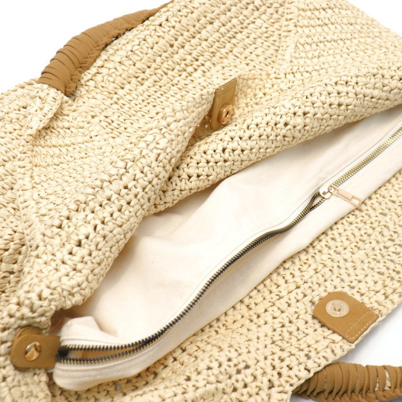 Women's High Sense Straw Hand-woven Large Capacity Seaside Bags