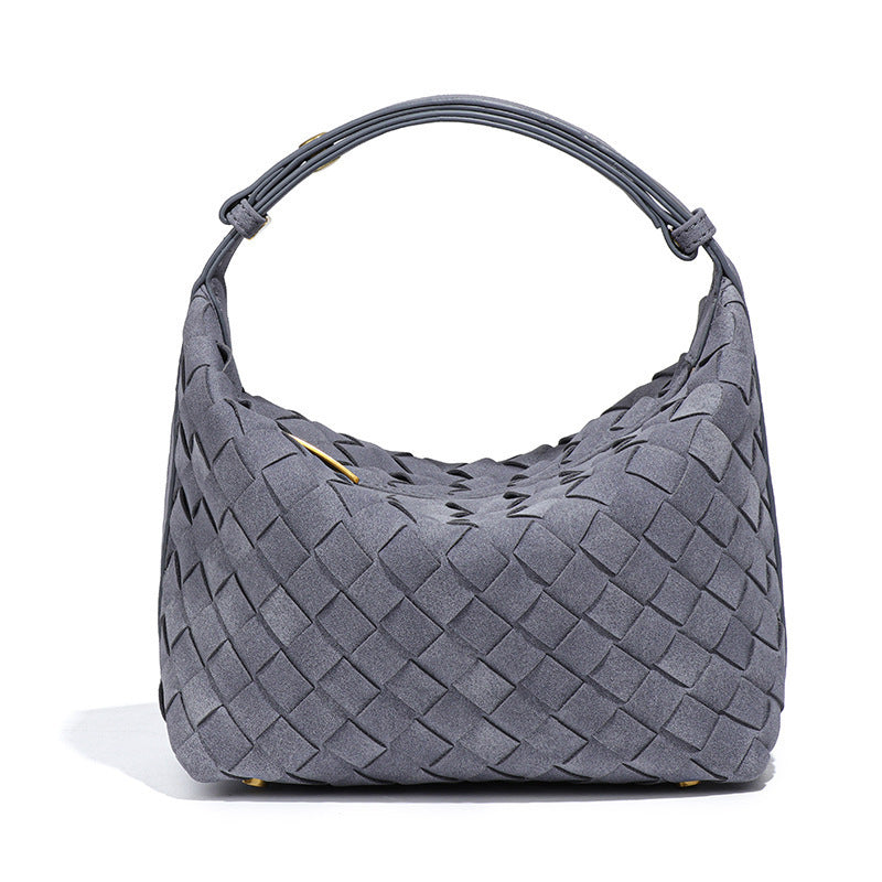 High-grade Lunch Box Niche Design Frosted Material Underarm Woven Women's Handbag