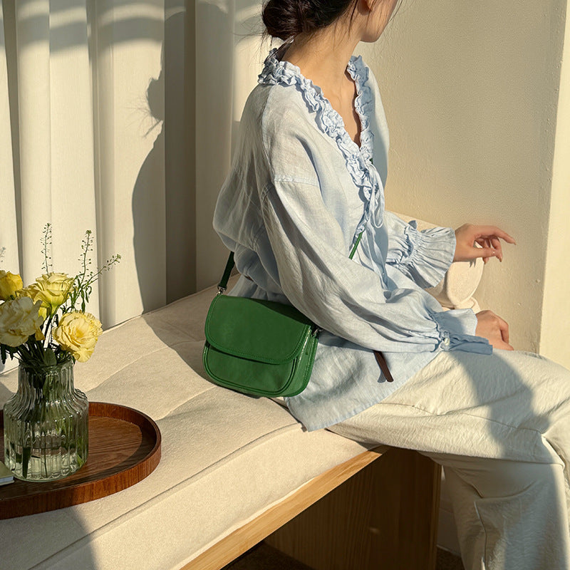 First Layer Vegetable Tanning Leather Saddle Style Retro Female Bags