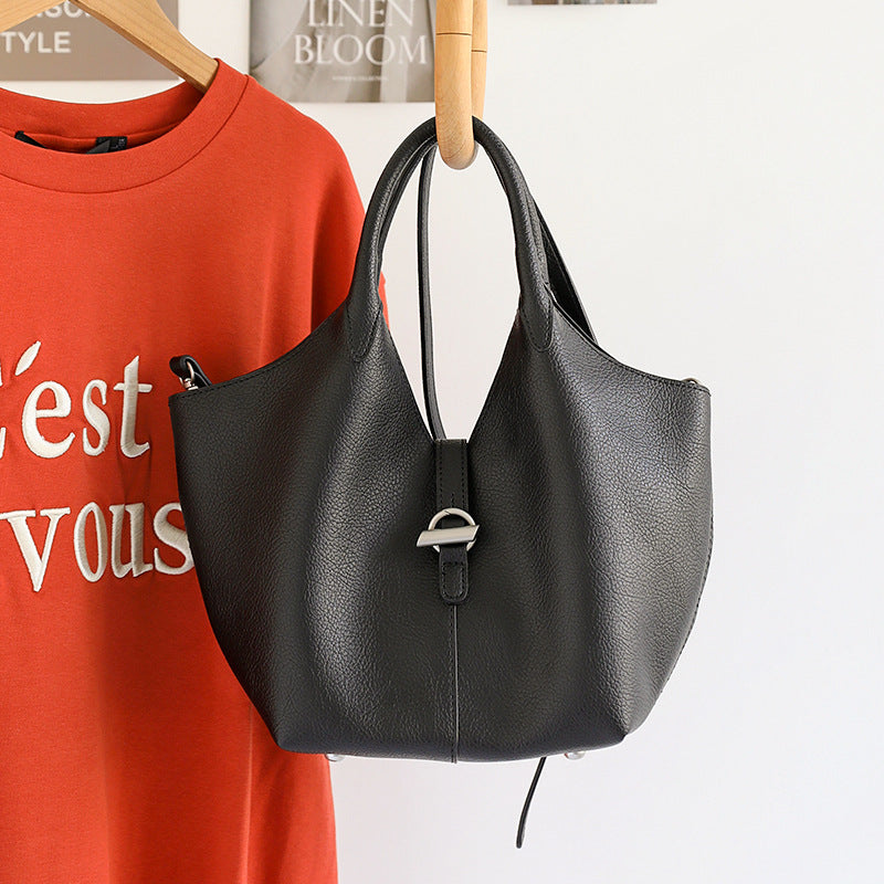 Women's Style Soft Surface Fashion Solid Color Retro Commuter Women's Messenger Bag