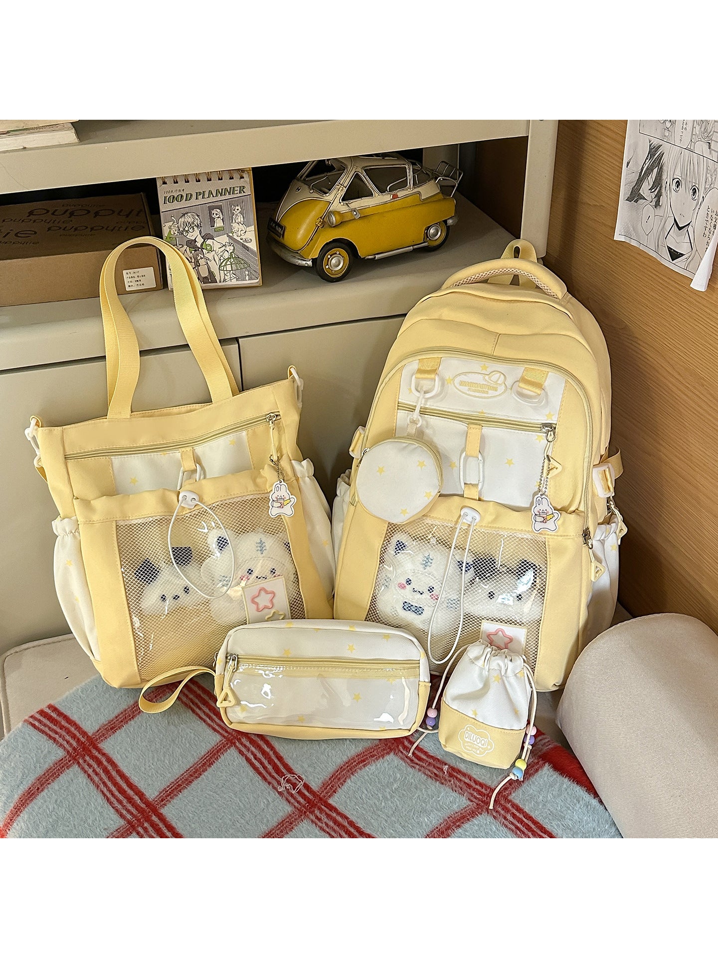 Cartoon Female Junior High Cute Style Bar Leisure Backpack