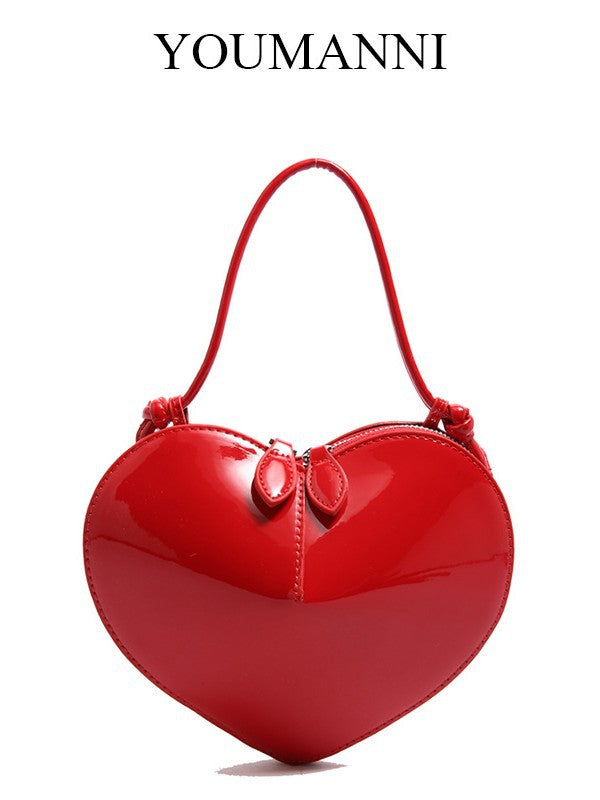 Women's French Fashion Textured Heart Shape Heart-shaped Bags