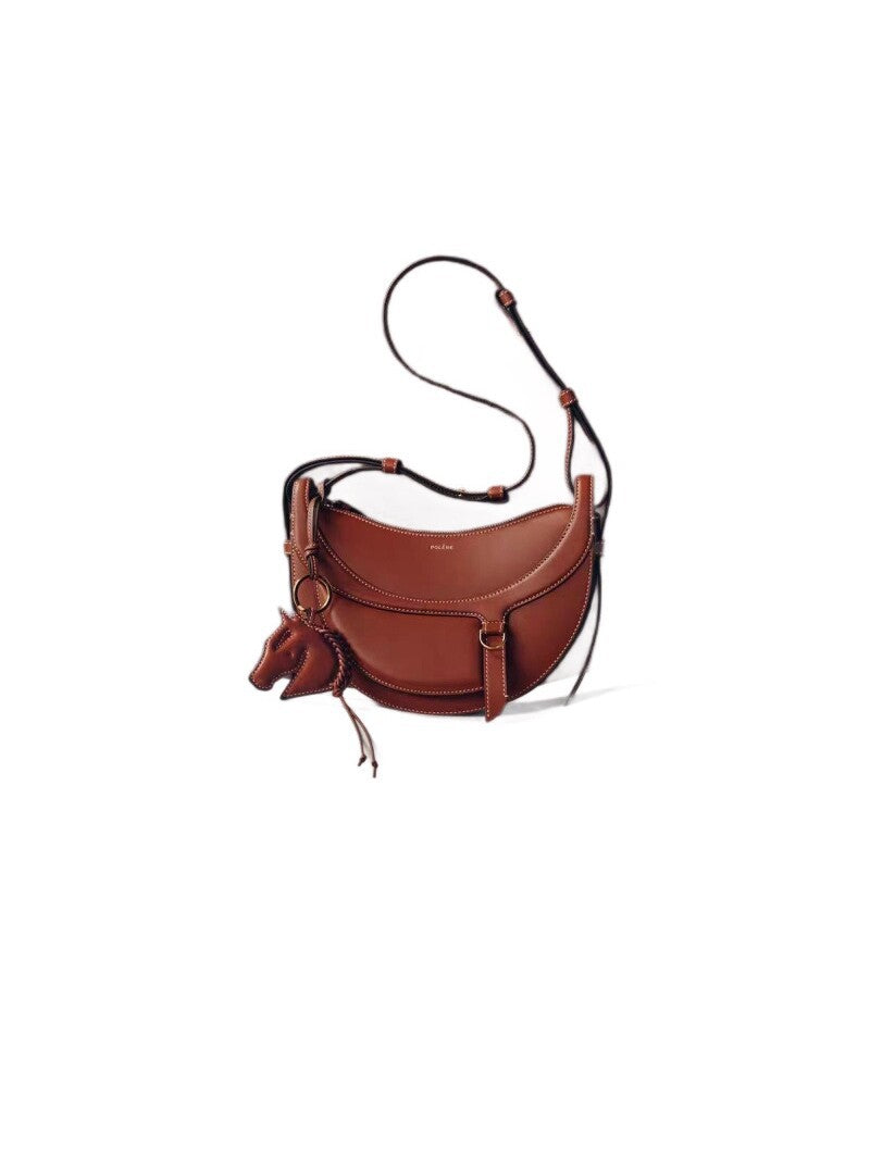 Women's Genuine Leather Saddle High-grade Niche Design Women's Shoulder Bag