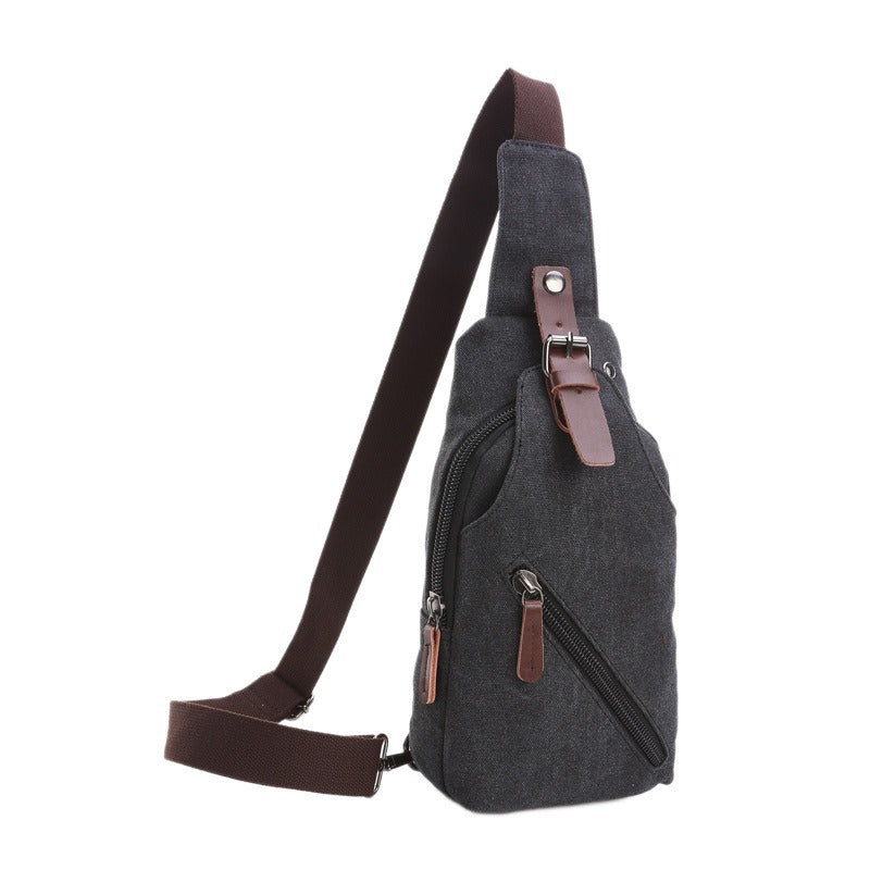 Men's Vintage Wash Canvas Street Leisure Men's Chest Bags